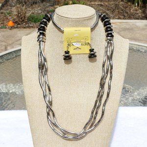 Boho Necklace Long Ethnic Tribal Bead Earrings Set